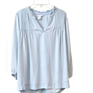 Intro Light Blue Chambray Women's Top Size PM